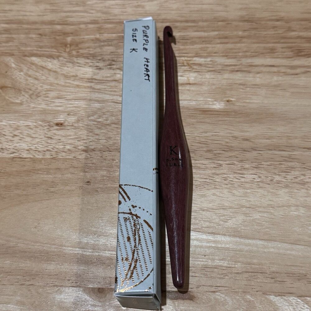 Furls Fiberarts Streamline Purpleheart Wood Crochet Hook Size K 6.5mm
